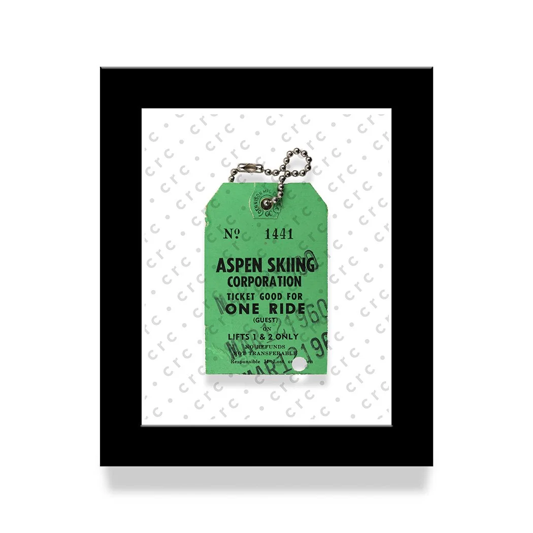 Aspen | 1960 Vintage Ski Lift Ticket Print — c r c